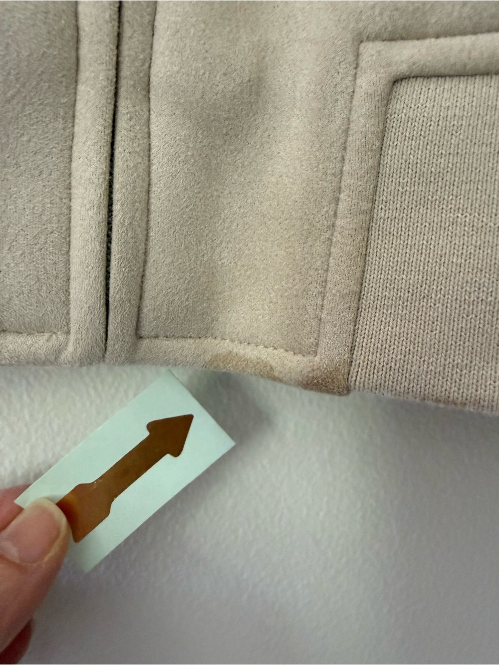 ZARA Man Faux Suede Bomber Jacket S Beige Stone Tan Minimalist Aesthetic Coat - Picture 14 of 16